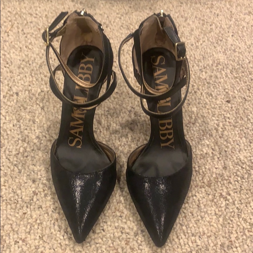 Sam & Libby Black Pointy Toe Heels